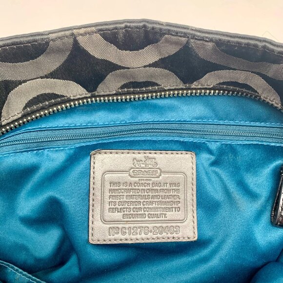 Coach Black & Gray Signature Sateen Madison Tote & Matching Wallet 20483 - Picture 11 of 13